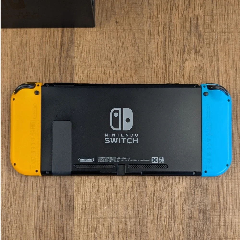 Nintendo Switch HAC-001 Bundle 4 Joy-Cons 128GB SD Card Dock Case Neon Colors